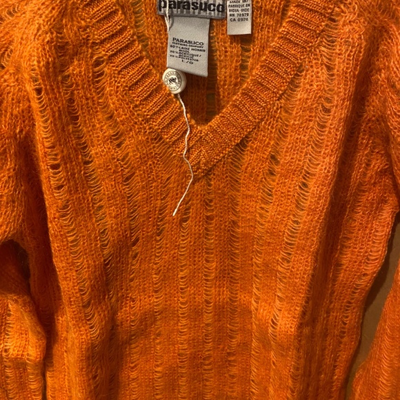 Ladies Parasuco Premium V neck Mohair Blend Sweater Sz L - Picture 5 of 10
